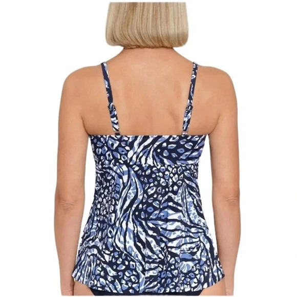 Swim Solutions Plus Size Underwire Bust Support Tankini Top Swimsuit Size 16 NWT - Picture 3 of 12